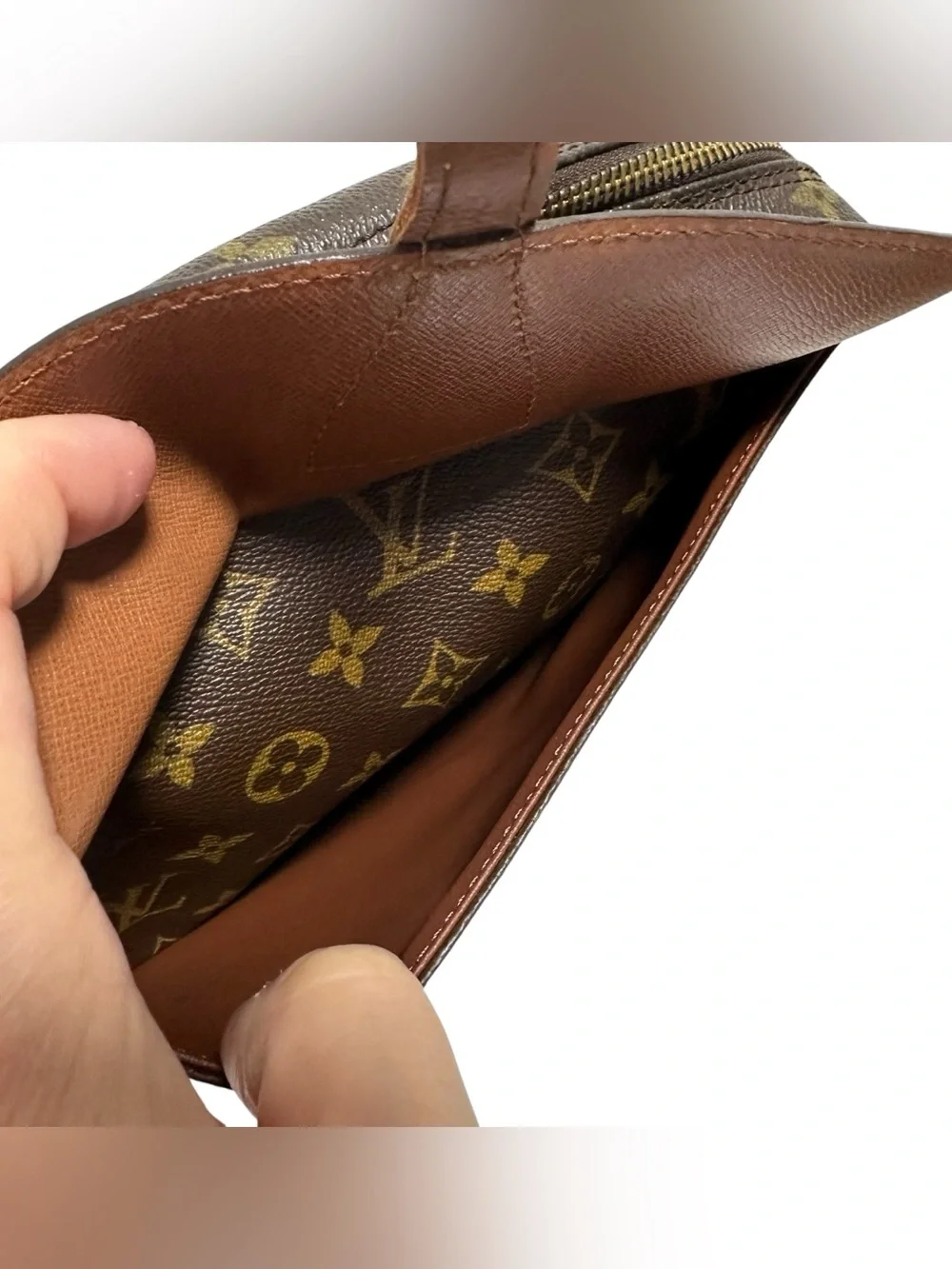 Louis Vuitton Monogram & Vachetta Leather Jeune Fille MM Crossbody Shoulder Bag